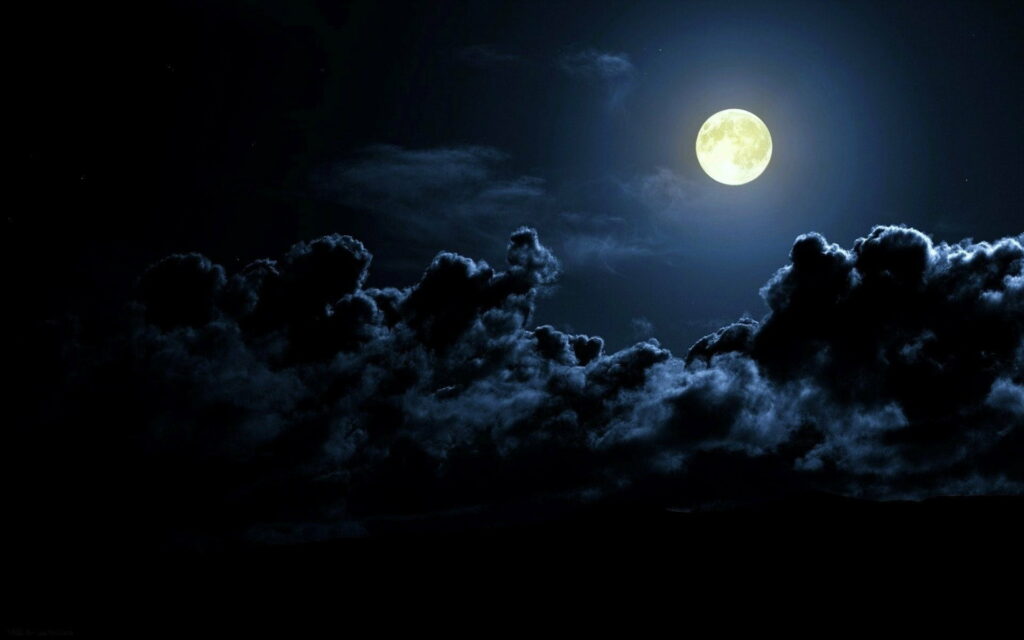 Night's Lunar Symphony: A Captivating HD Wallpaper of Earth's Celestial Serenade