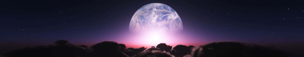 Luminous Moon Rise Over Clouds – Stunning Night Sky Wallpaper