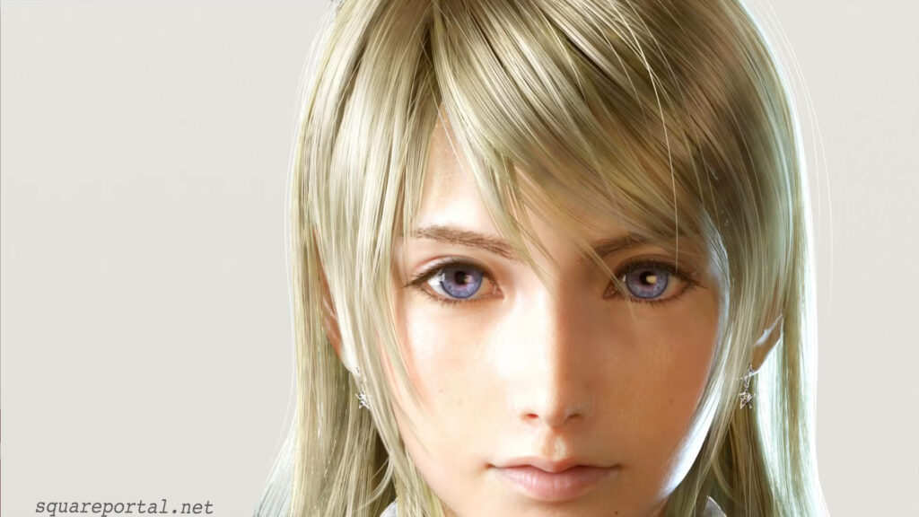Luminous Portrait: Lunafreya, Radiating Elegance with Unbound Tresses Wallpaper