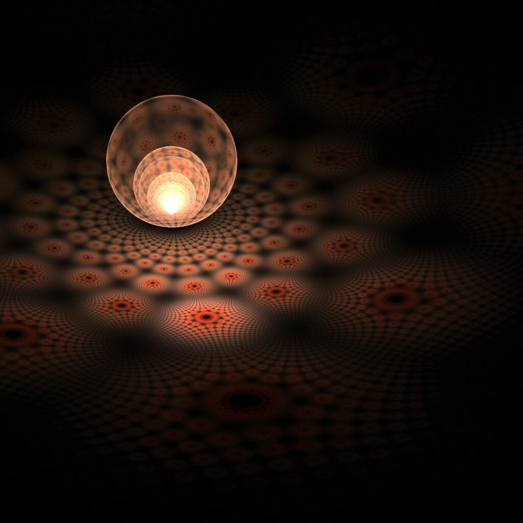 Luminous Sphere Over Mesmerizing Fractal - Stunning 1920x1920 Wallpaper