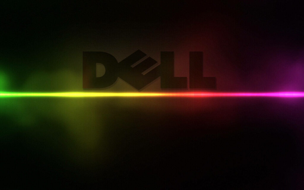 Dazzling Rainbow Spectrum Engulfs Dell Laptop, Enlivening the Background Wallpaper
