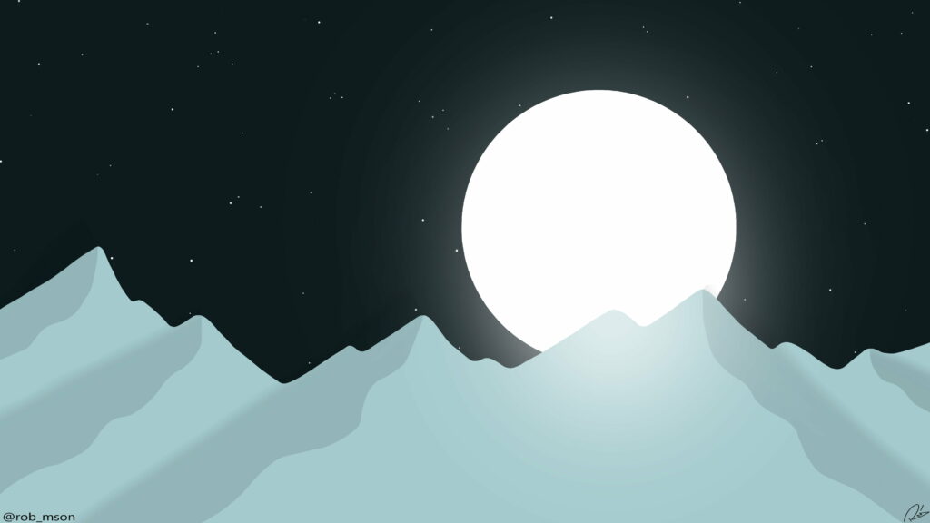 Minimalist Lunar Glow: Captivating Digital Art in 4K Wallpaper