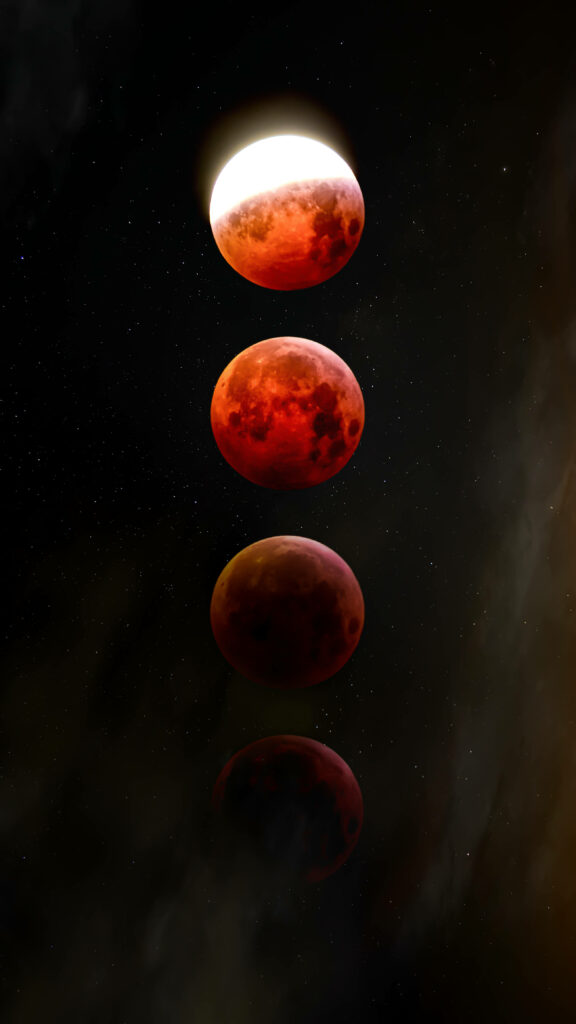 Lunar Eclipse Progression Wallpaper: Celestial Beauty in Motion