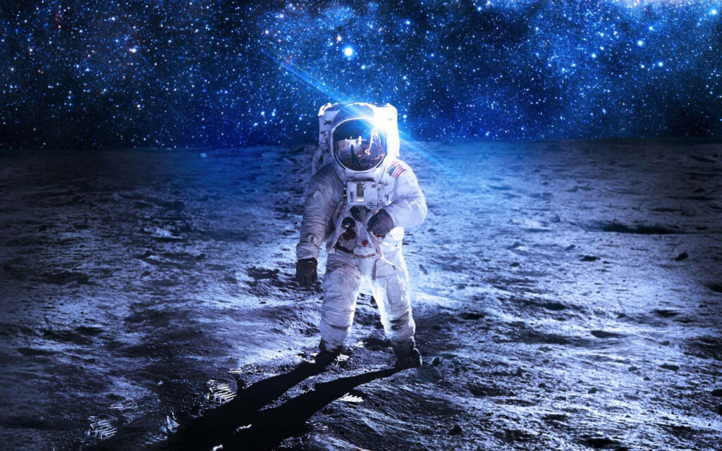 Moonwalking: An Astronaut's Aesthetic Journey Wallpaper