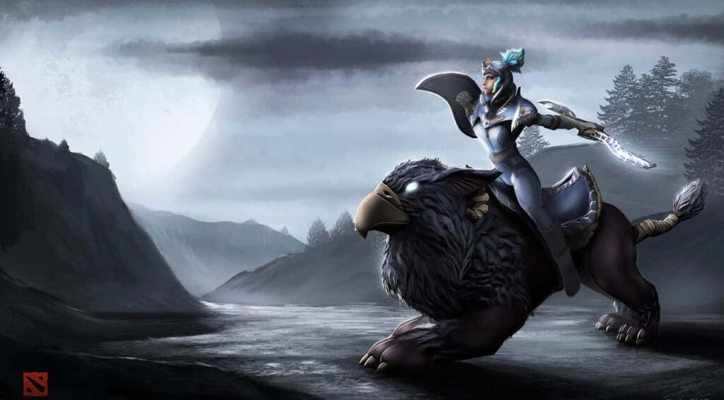 Luna & Nova: A Breathtaking 720p Journey through Dota 2's Enchanting Realm Wallpaper
