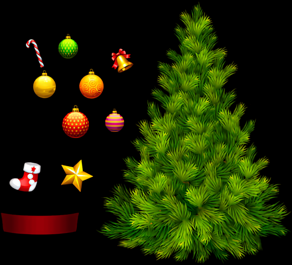 Lush Christmas Tree Ready for Decorations with Colorful Ornaments Wallpaper