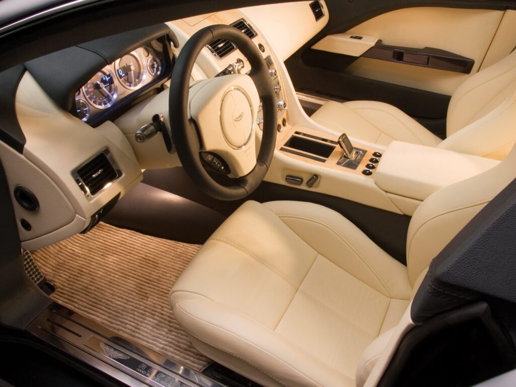 2006 Aston Martin Rapide Concept: Luxurious Beige Interior Details Wallpaper
