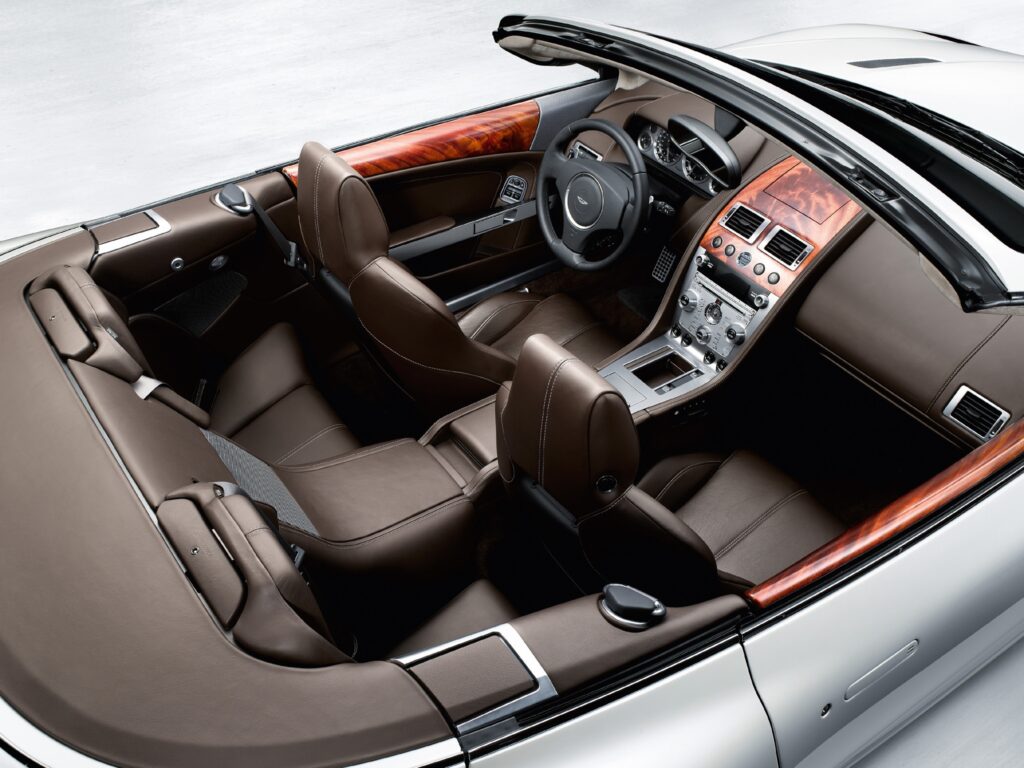Luxurious 2008 Aston Martin DB9 Interior - Elegant Top View Wallpaper
