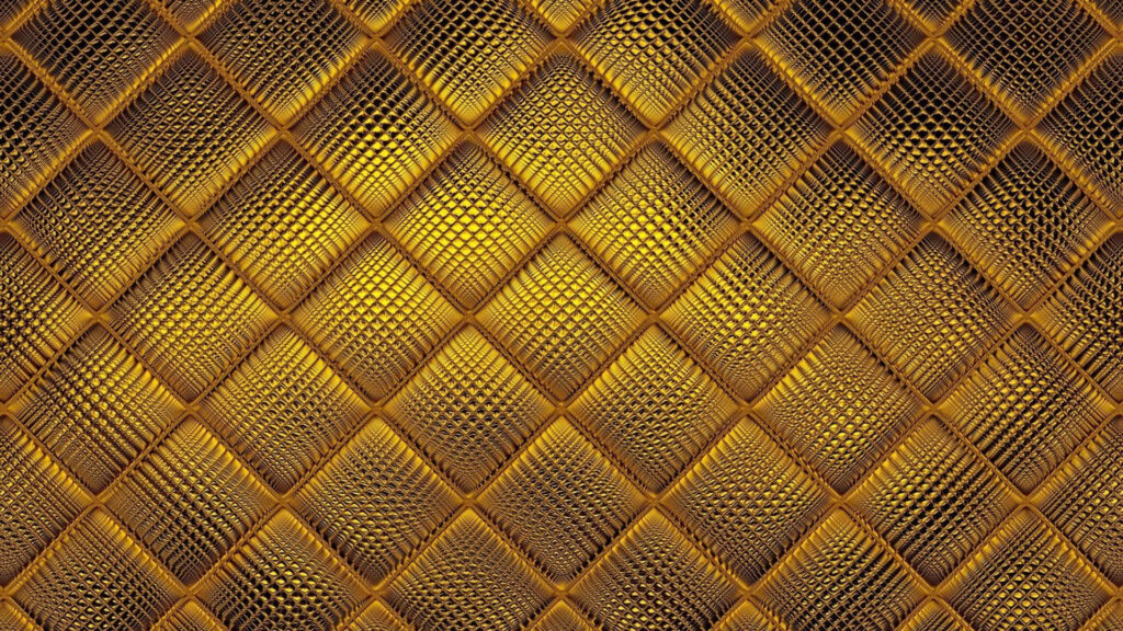 Luxurious Gold 3D Wallpaper with Textured Diamond Pattern Background