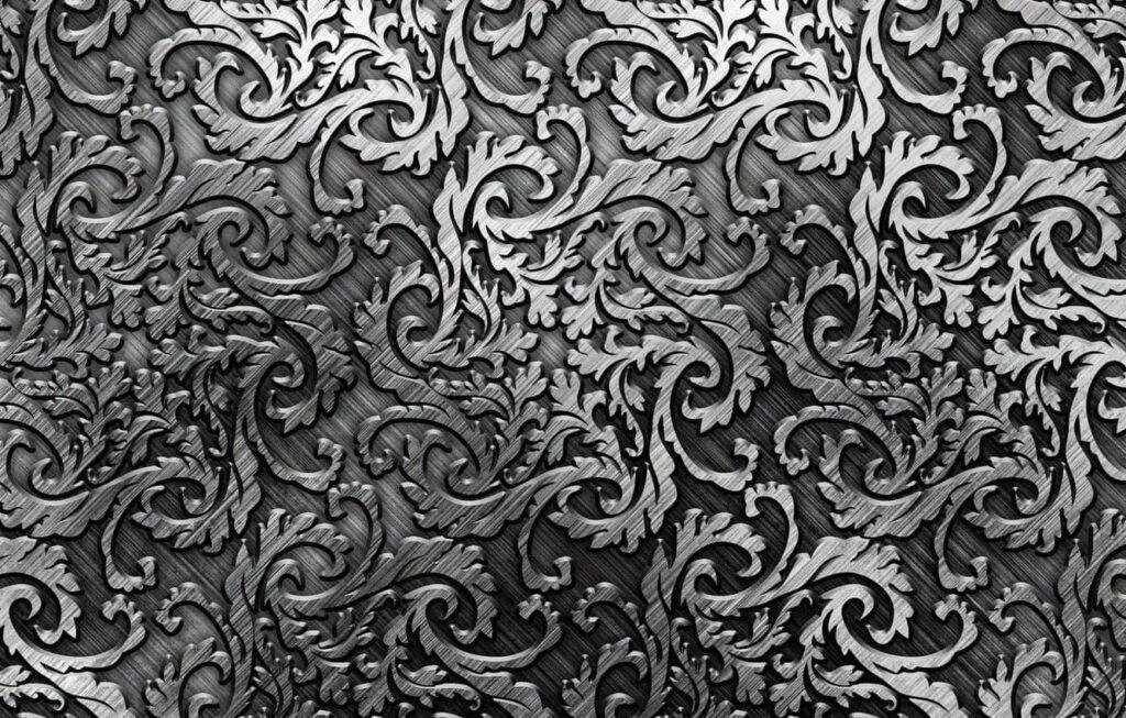 Elegant Floral Metal Texture Wallpaper Background in 4K Resolution