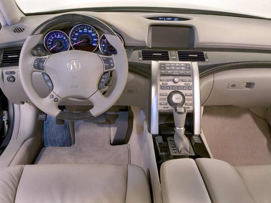 Luxurious Acura RL Interior Wallpaper: Steering Wheel & Dashboard Design