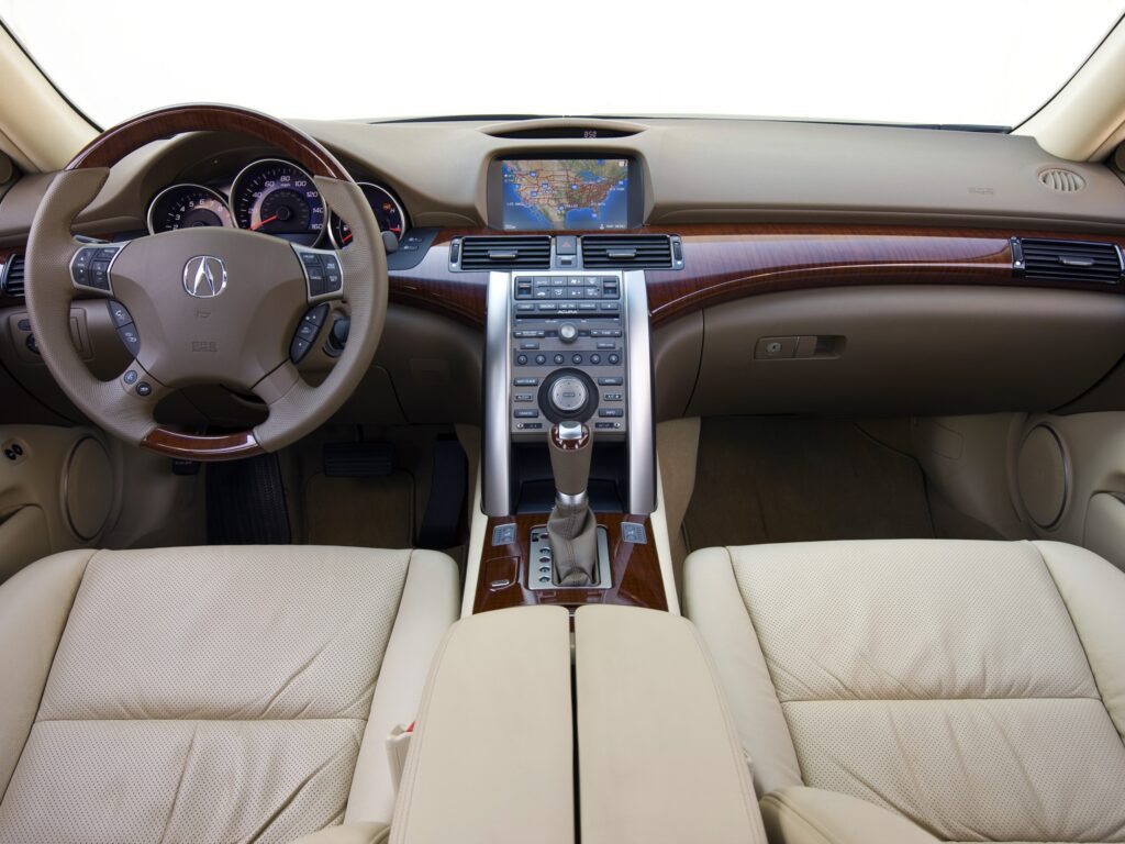 Luxurious Acura RL Interior: Steering Wheel, Speedometer & Dashboard Wallpaper