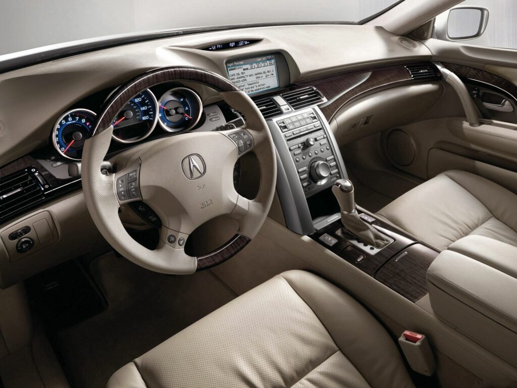 Luxurious Acura RL Interior: Steering Wheel & Elegant Cabin Design Wallpaper