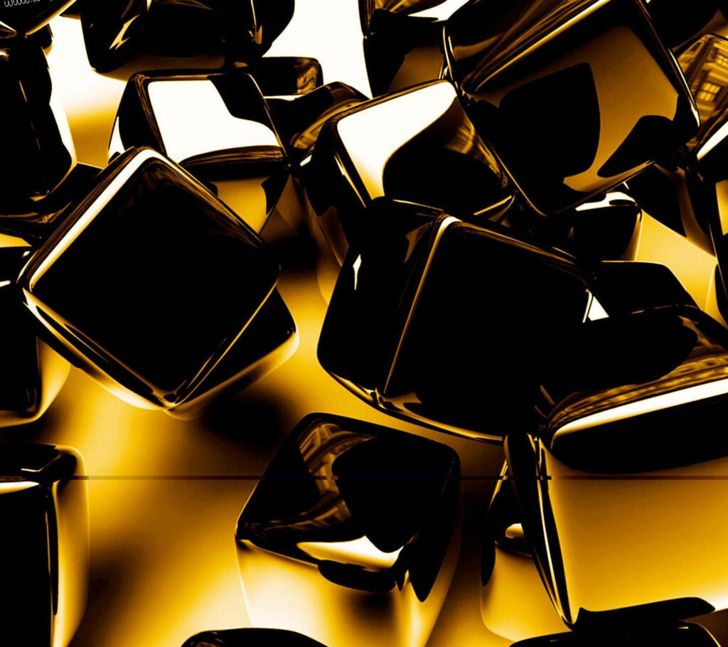 Luxurious Black and Gold Cube Wallpaper - Modern Opulent Background