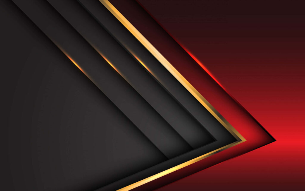 Luxurious Black and Gold Geometric Wallpaper with Red Gradient Background