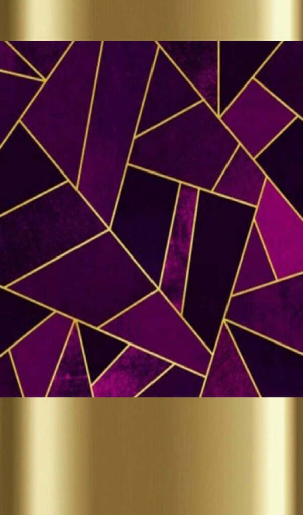 Luxury Abstract Wallpaper: Geometric Purple & Gold Design Background
