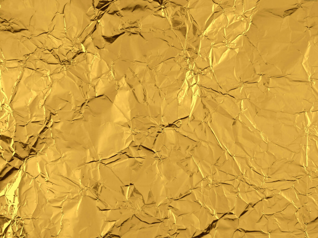 Luxurious Gold Crumpled Foil Texture Wallpaper Background