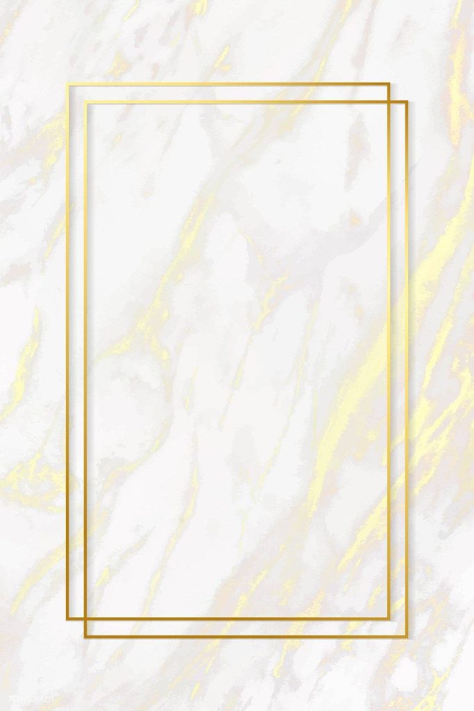 Gold marble frame wallpaper with white marble background and minimalist golden geometric rectangles