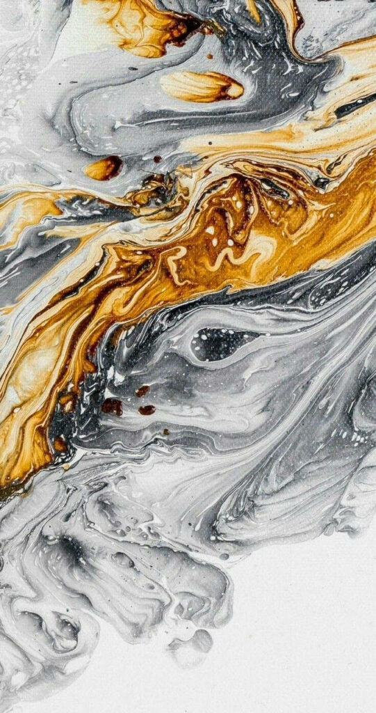 Luxury Melting Gray and Gold Marble Wallpaper for Elegant Spaces