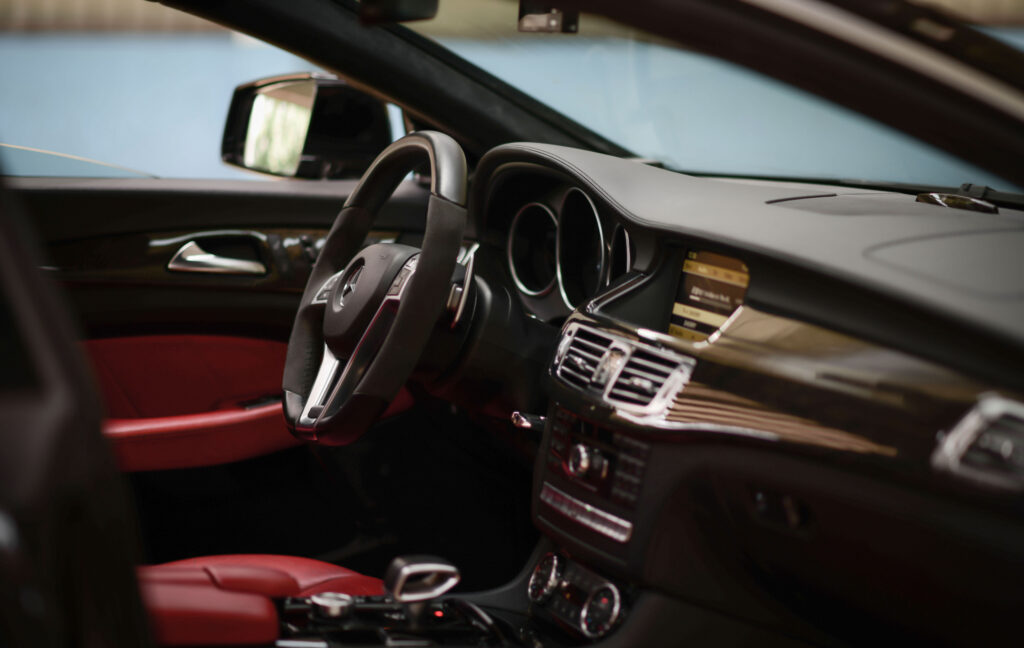 Luxurious Mercedes-Benz CLS 63 AMG Interior with Sleek Design Wallpaper
