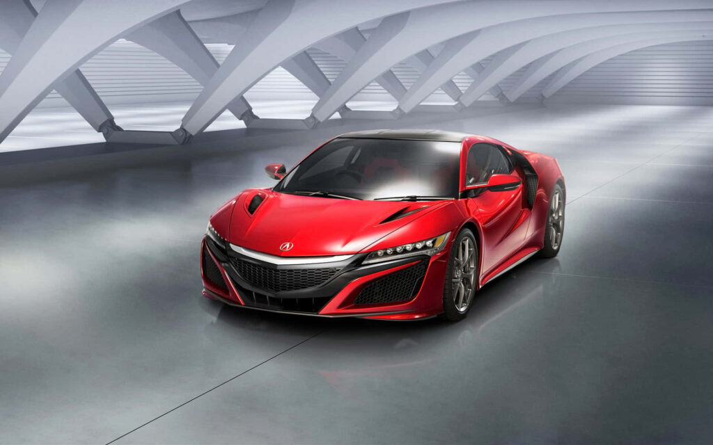 Stylish Red Acura NSX Wallpaper: Futuristic Design Background