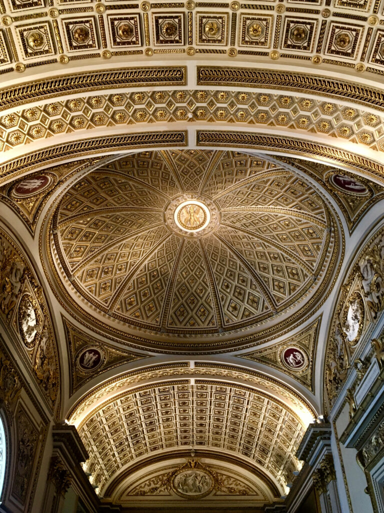 Opulent Uffizi Gallery Gold Ceiling Wallpaper Background