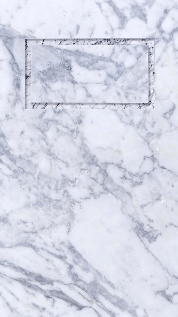 Elegant White Marble Wallpaper Design with Modern Square Frame