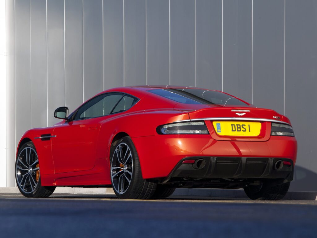 Elegant Red 2011 Aston Martin DBS Rear View Wallpaper Showcase