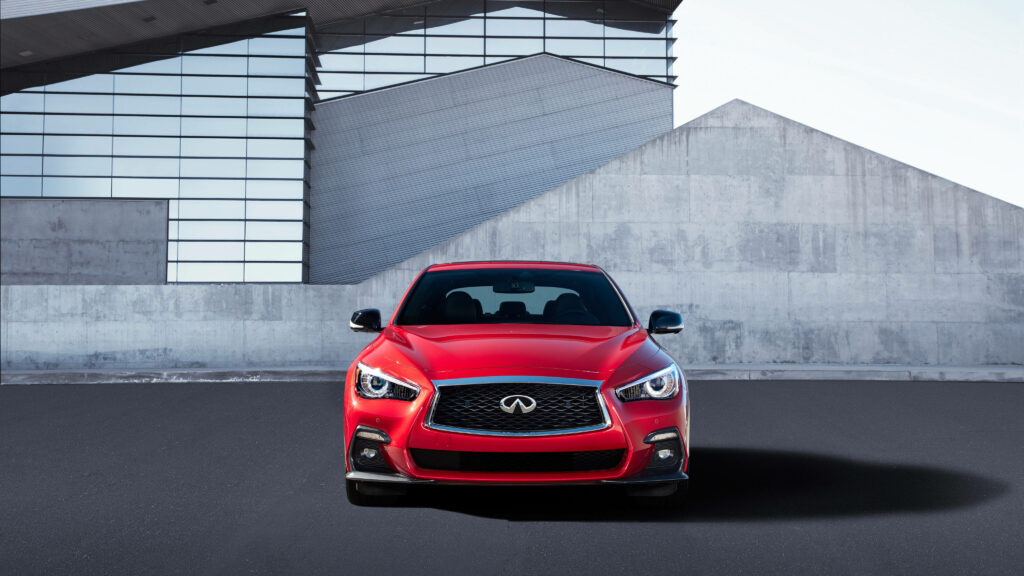 Stunning Red Infiniti Q50 Wallpaper - Luxury & Performance Background