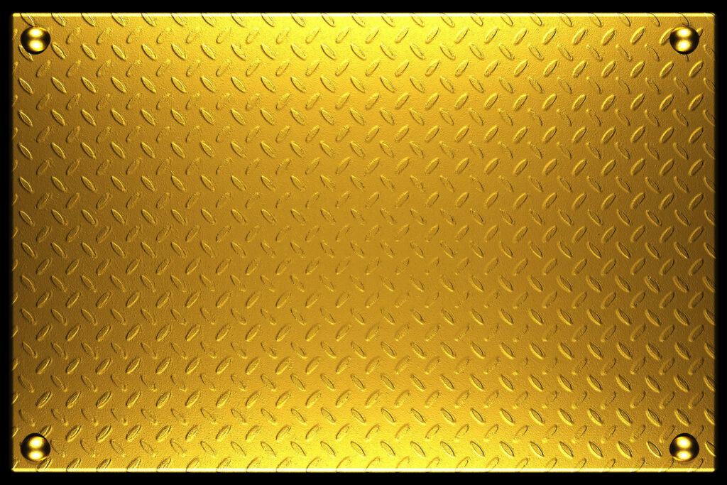 Luxurious Steel Floor Wallpaper with Gold Patterned Design
