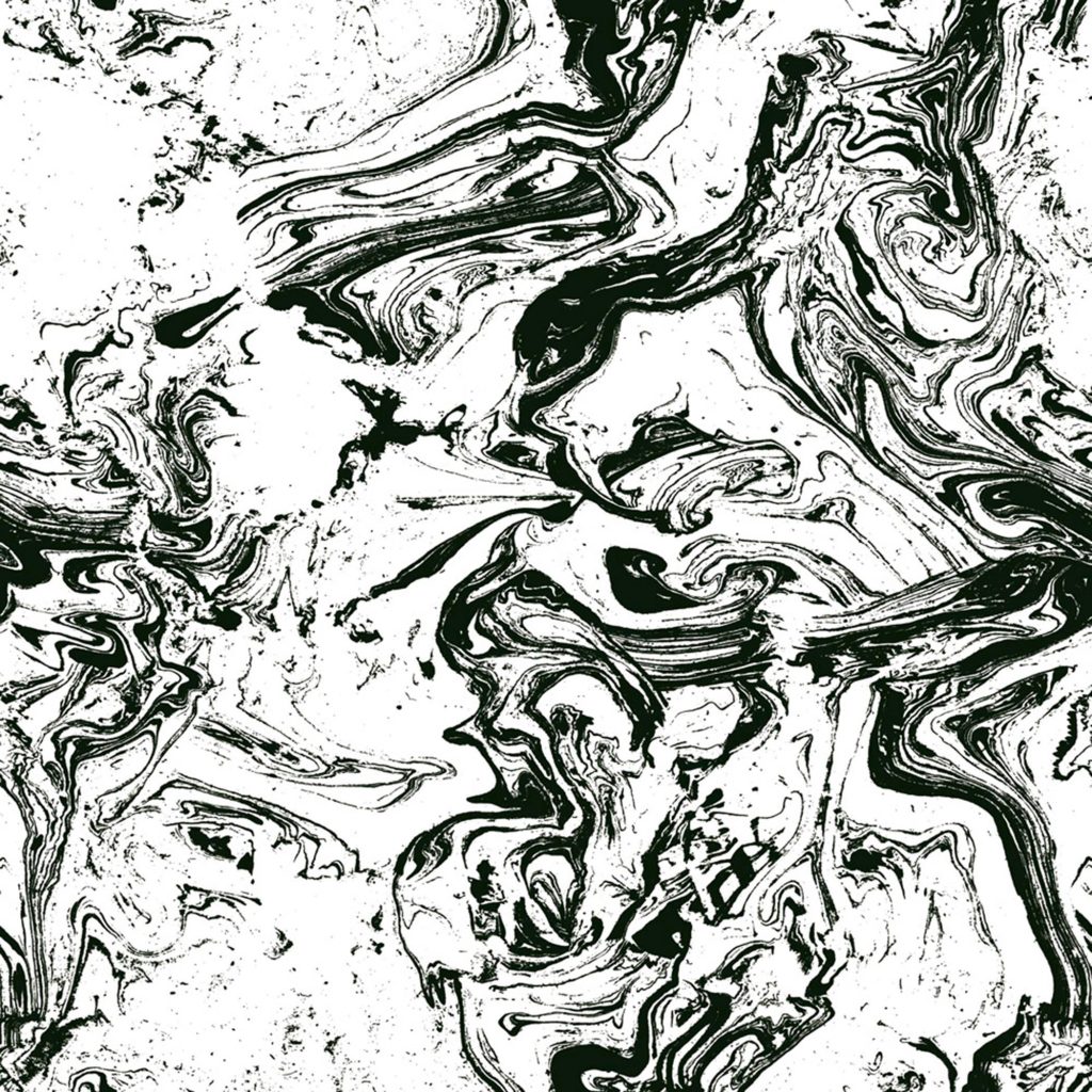 Luxurious white marble wallpaper with black and white abstract fluid ink seamless pattern