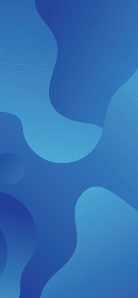 Minimalist MIUI abstract wallpaper with layered blue fluid shapes for modern mobile screens