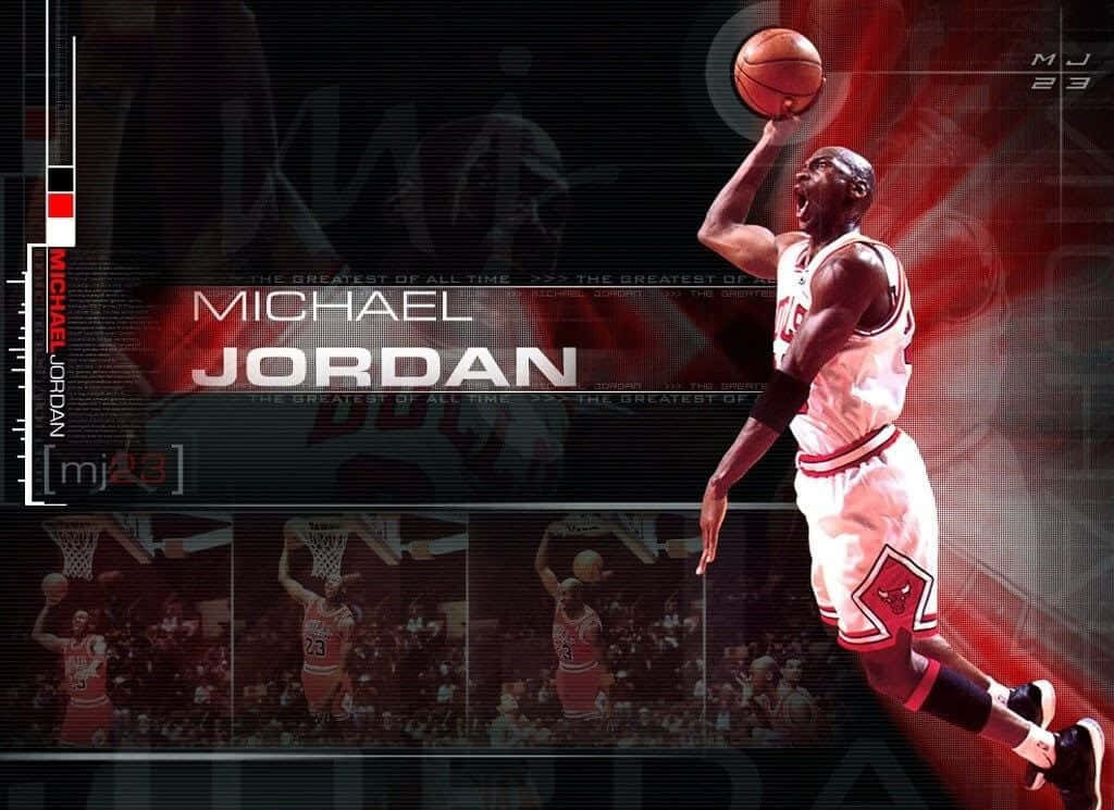 Air Jordan Dominates the Court: A Jaw-Dropping Slam Dunk by the Iconic NBA Legend Wallpaper