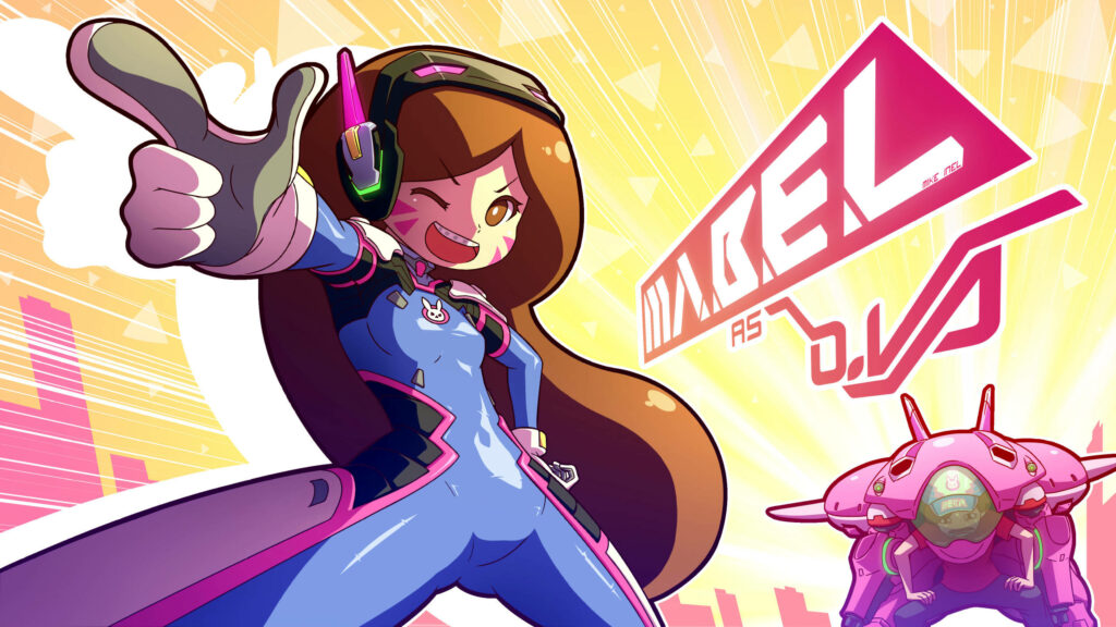 Vibrant Mabel as D.Va Wallpaper: Fun & Colorful Background