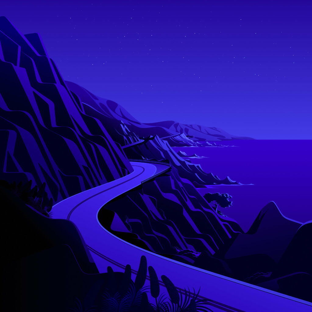 Big Sur Bliss: Immersive Mac OS X Wallpapers Captivating Macbook Users with Stylish Blue Background Décor
