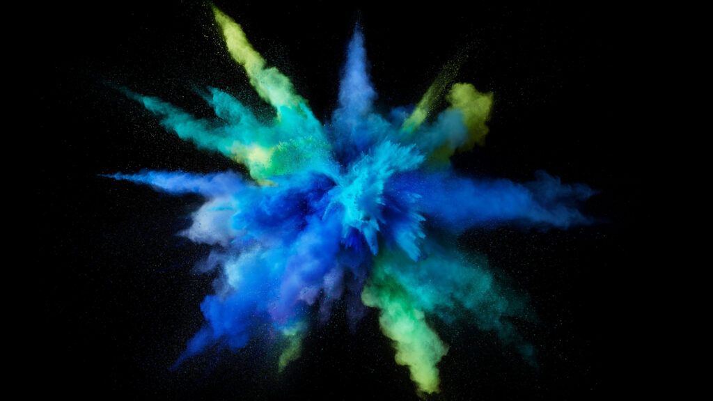 Vibrant Blues and Greens Explode in Colorful MacBook Pro Wallpaper