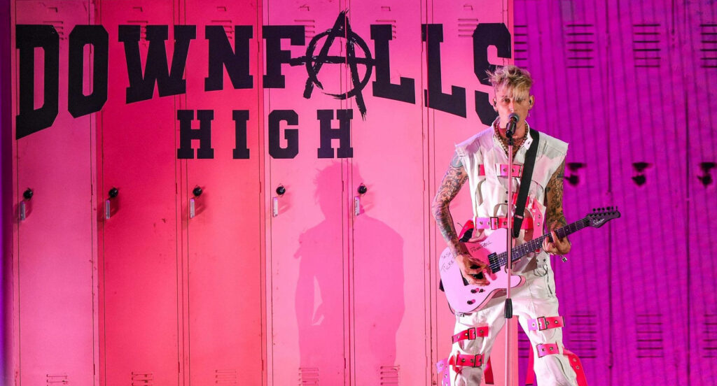 Vibrant Machine Gun Kelly Wallpaper: Downfalls High Performance Background