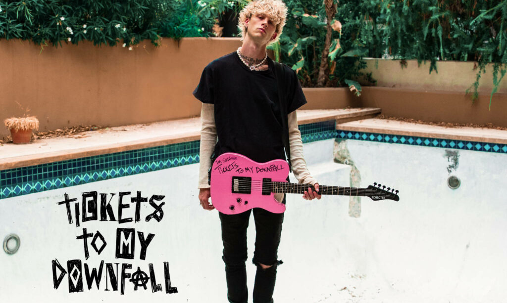 MGK Album Cover Wallpaper: Pink Guitar & Empty Pool Art