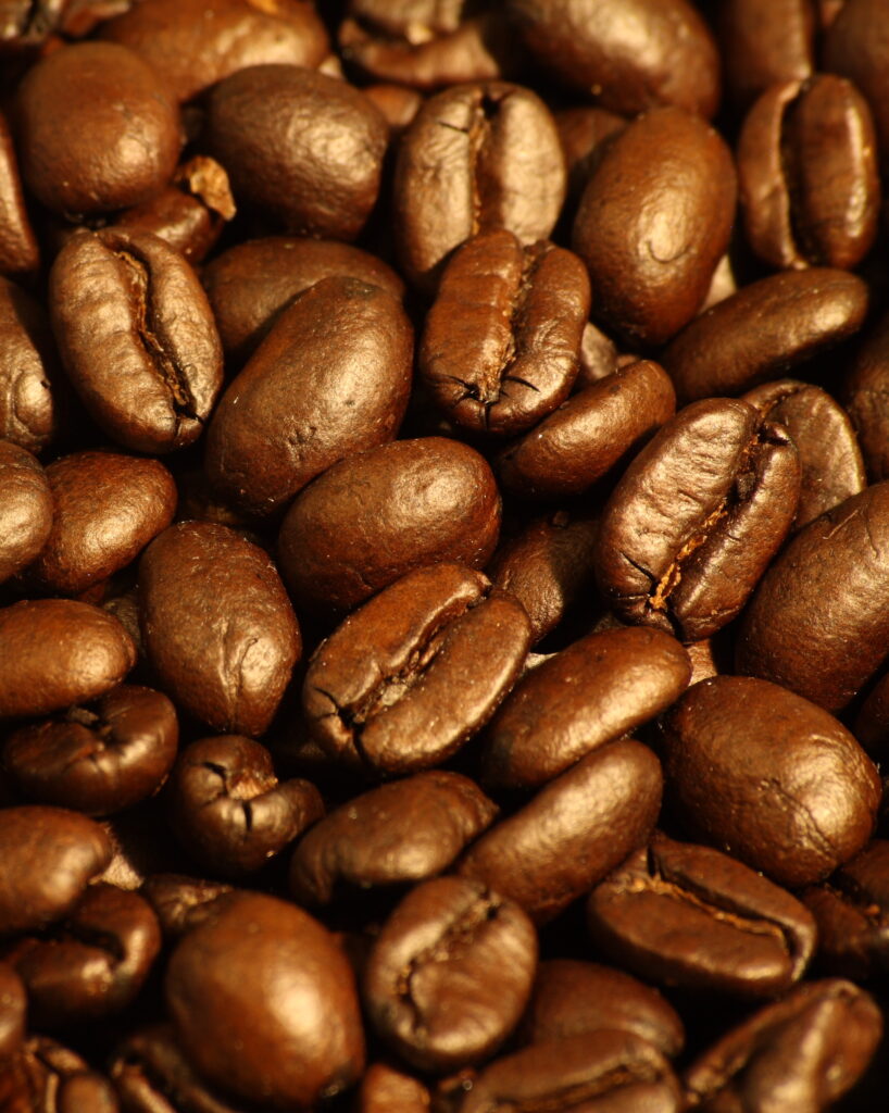 Macro Brown Coffee Beans Wallpaper: Rich Texture & Caffeine Essence