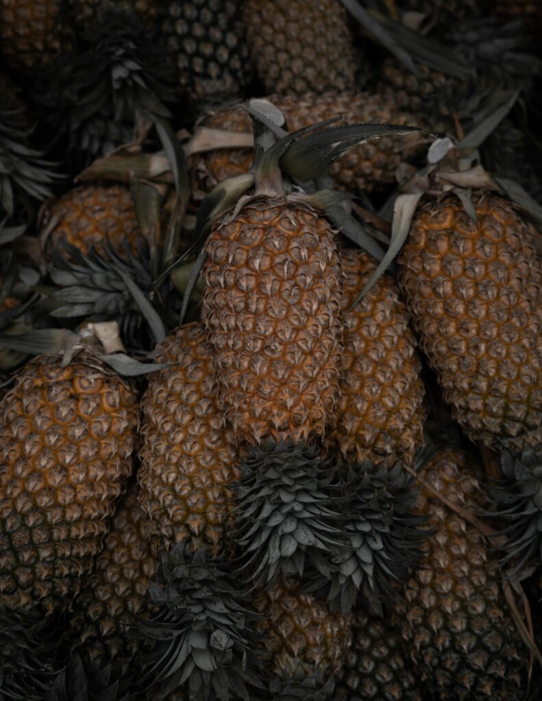 Close-Up Macro Pineapple Wallpaper: Ripe Textures & Spiky Greens