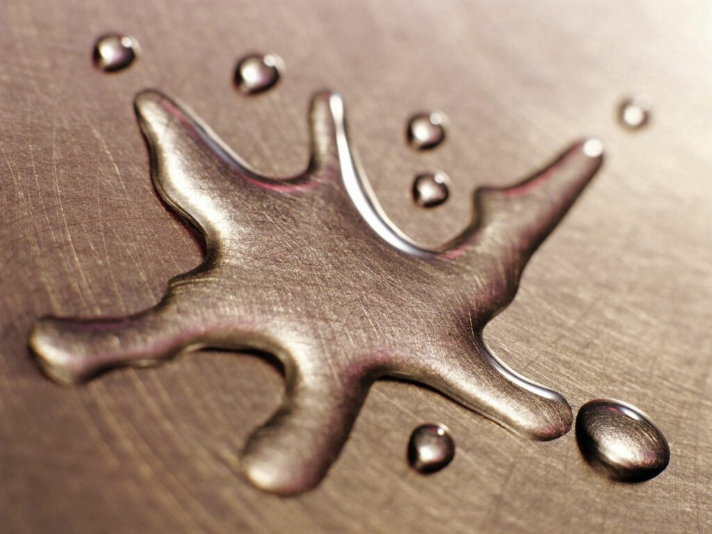 Macro Water Droplets Wallpaper: Metal Surface Texture Background