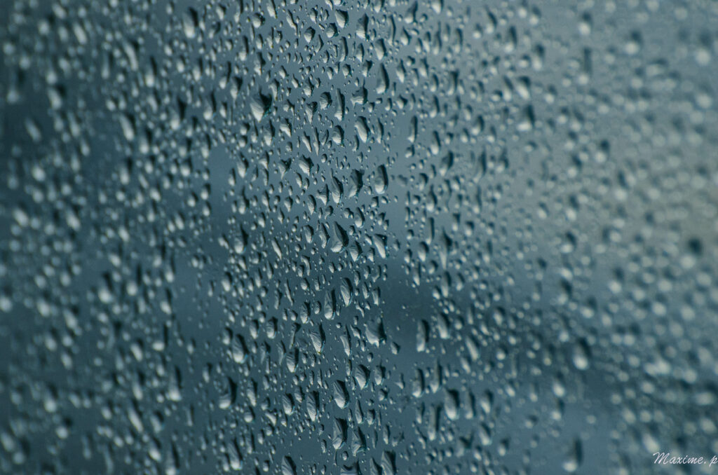 Macro Water Drops on Glass - Serene Textured Wallpaper Background