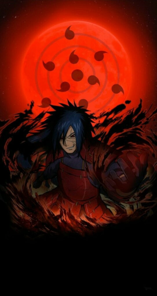 Madara Uchiha: The Eternal Uchiha Legend - HD Anime Phone Wallpaper featuring Sharingan