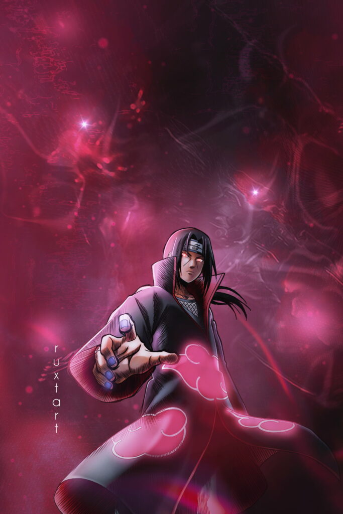 The Legendary Uchiha Madara Unleashing the Sharingan Power: Epic Naruto Shippuden HD Phone Wallpaper
