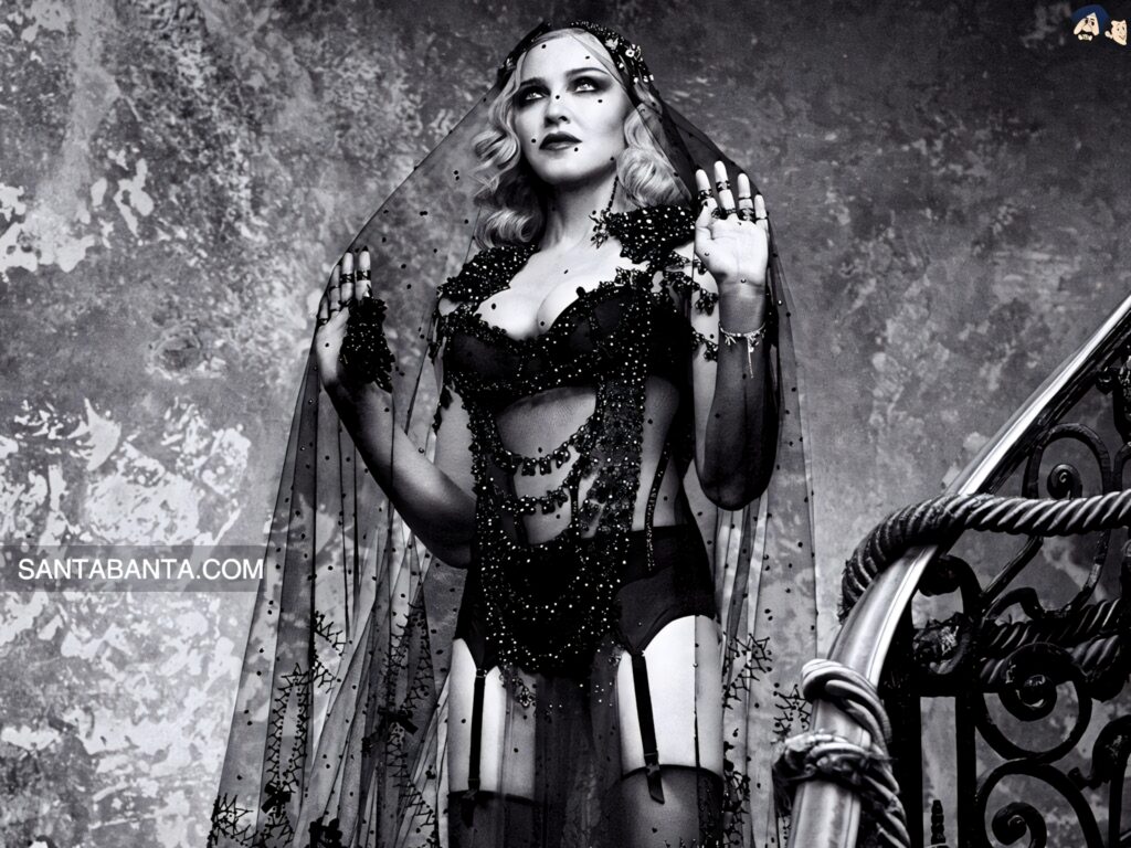 Madonna's Dramatic Goth Look: Dark, Romantic Wallpaper Background