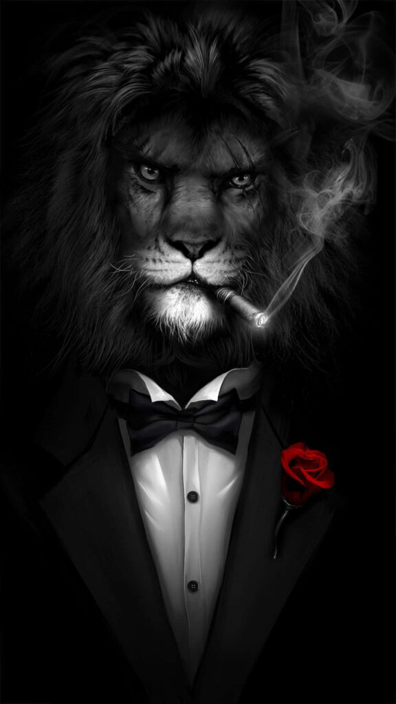 Mafia Lion Wallpaper: Elegant & Fierce iPhone Background Design