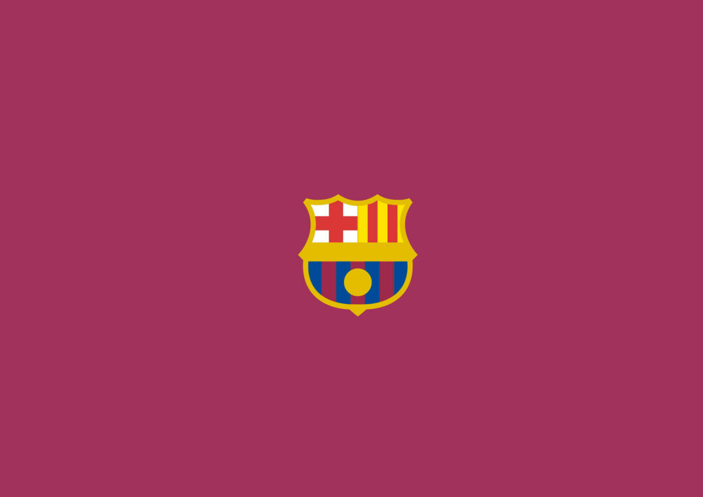Effortlessly Elegant: A Minimalist Barcelona FC Logo on a Mesmerizing Magenta Background Wallpaper
