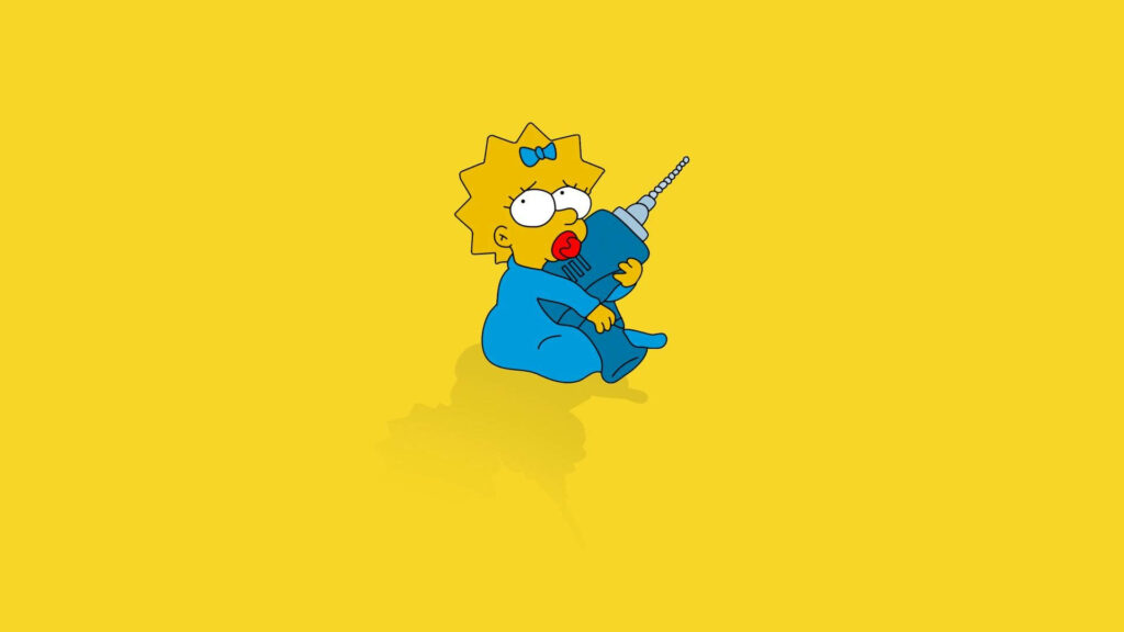 Maggie from The Simpsons: Iconic Blue Sleeper Wallpaper Background