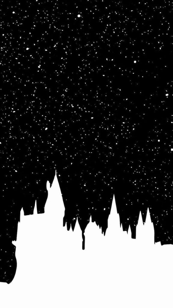 Magical Castle Silhouette Wallpaper: Starry Night Holiday Background