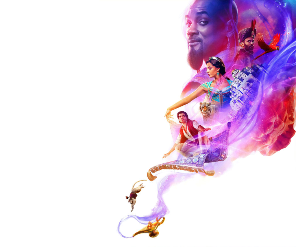 Enchanting Aladdin & Jasmine Carpet Ride Wallpaper: Vibrant Magic Awaits